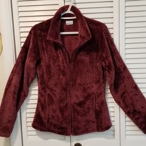Columbia fleece jacket, dark mauve, medium.